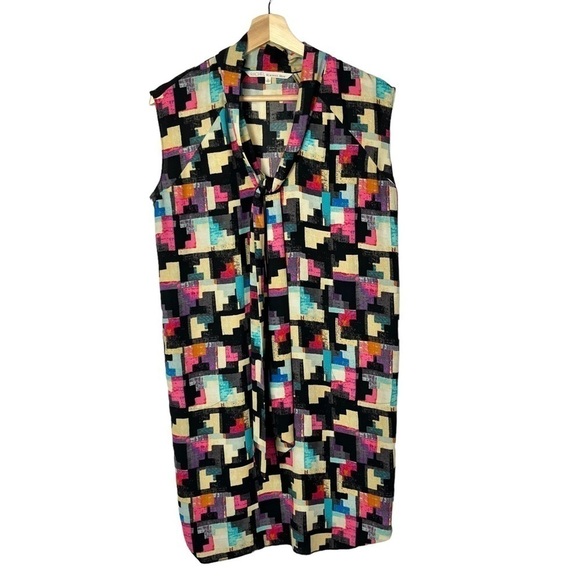 Rachel Rachel Roy Here We Are Now Colorful Geometric Shift Dress S - Picture 1 of 4
